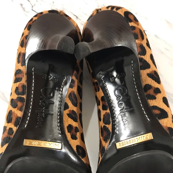 Cole Haan x Nike Air Collaboration Women’s Pony Hair Cheetah Print Heels. - Picture 12 of 13